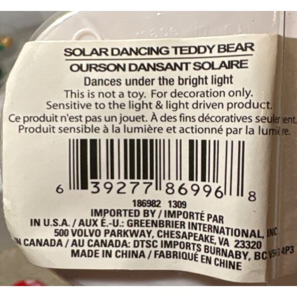 Solar Dancing Penguin Elf & Teddy Bear Christmas Figurines Decorative Collectibl - Picture 6 of 6